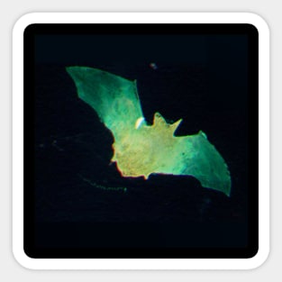 Green Galaxy Emo Bat Sticker